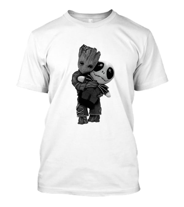 Hello My Old Friend Groot And Jack Skellington Hug T-Shirt