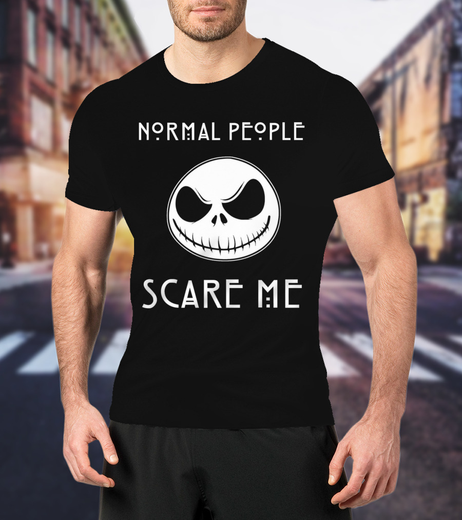 Normal People Scare Me Jack Skellington Face T-Shirt