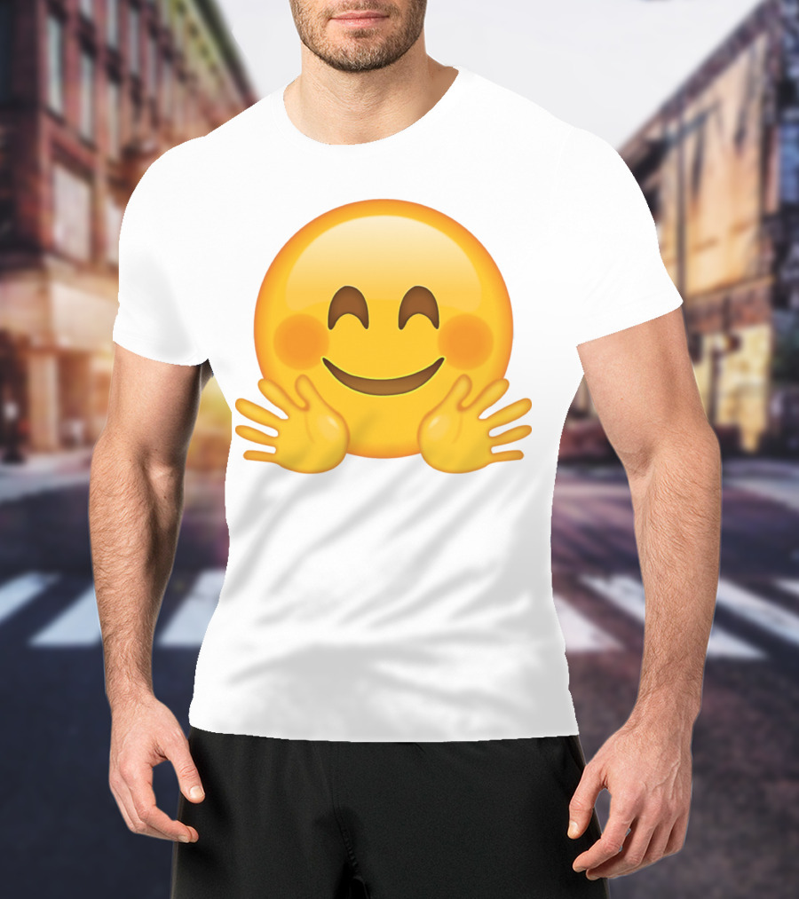 Hugging Face Smiley Emoji With Hands T-Shirt