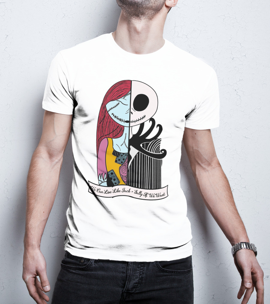 Jack Skellington And Sally Blink 182 We Can Live Like Jack Sally If We Want T-Shirt