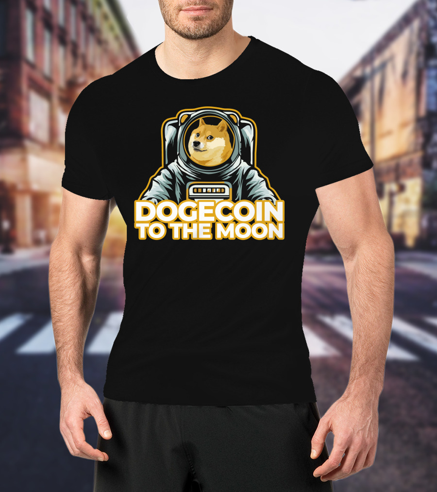 Shiba Dogecoin Astronaut Journey To The Moon T-Shirt