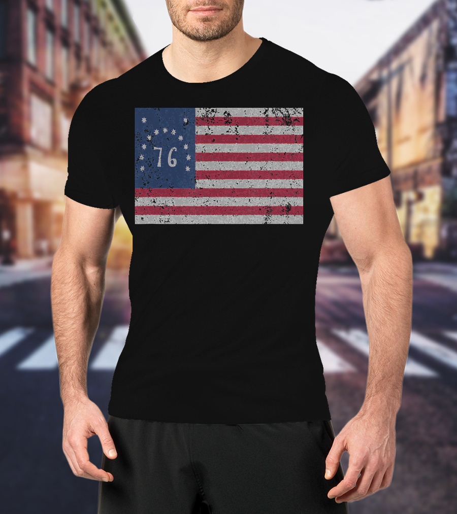 American Bennington Flag 76 United States Of America 1776 T-Shirt