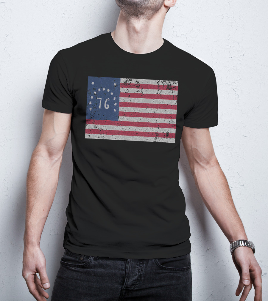 American Bennington Flag 76 United States Of America 1776 T-Shirt