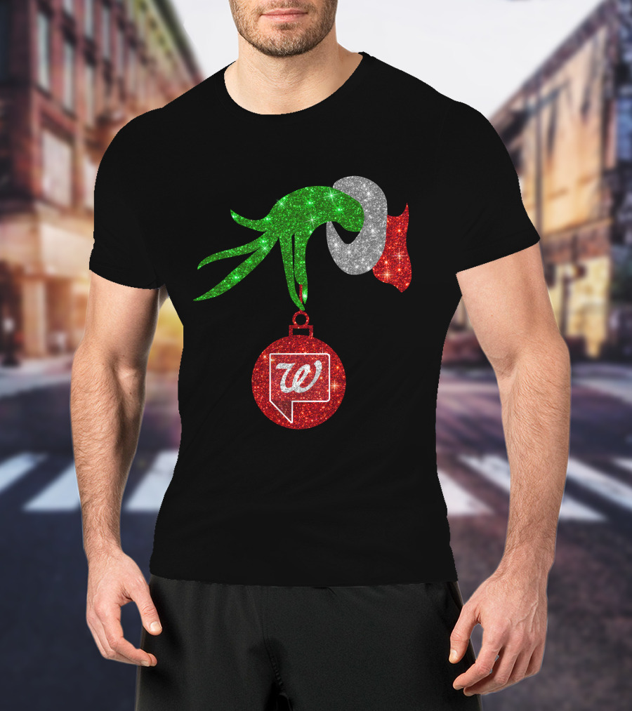Glittery Green Hand With Walgreens Ornament Christmas Image T-Shirt