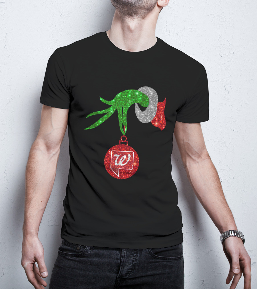 Glittery Green Hand With Walgreens Ornament Christmas Image T-Shirt