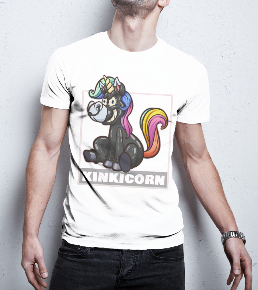 Kinkicorn Watts The Safeword Rainbow Unicorn Character T-Shirt