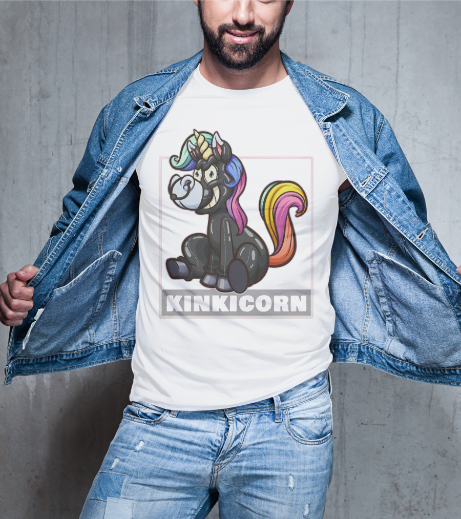 Kinkicorn Watts The Safeword Rainbow Unicorn Character T-Shirt