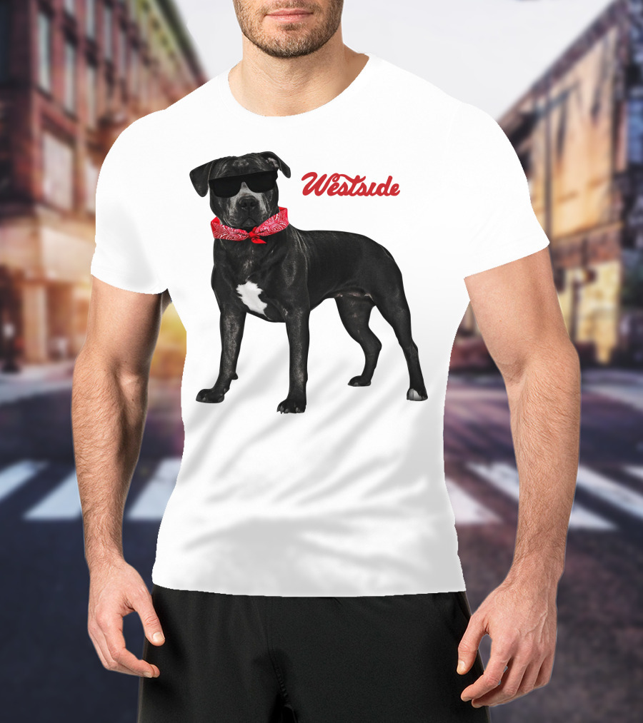 Westside Cool Dog With Sunglasses And Bandana T-Shirt