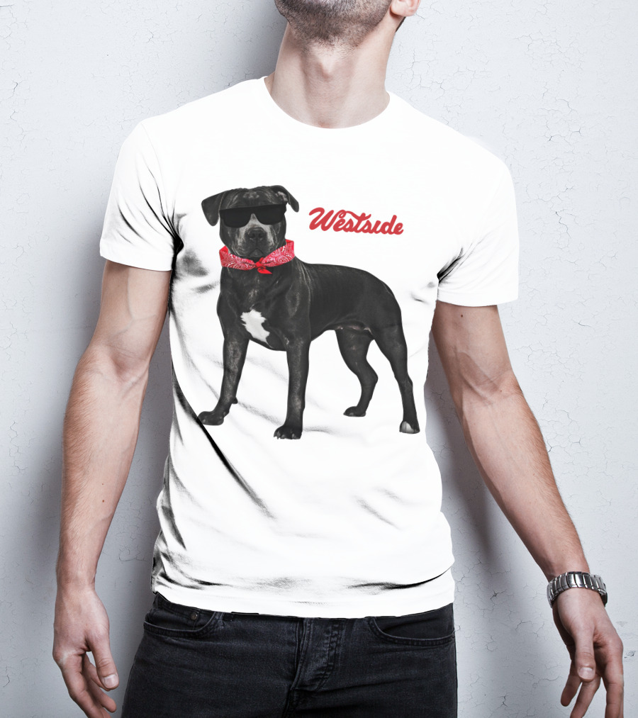 Westside Cool Dog With Sunglasses And Bandana T-Shirt