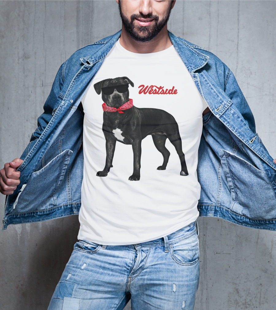 Westside Cool Dog With Sunglasses And Bandana T-Shirt