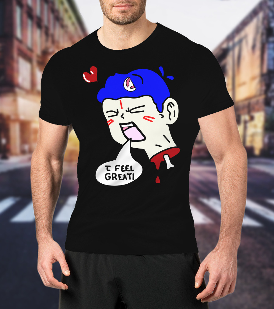 6 Dogs Merch I Feel Great Heart Cartoon Bone Droplets T-Shirt