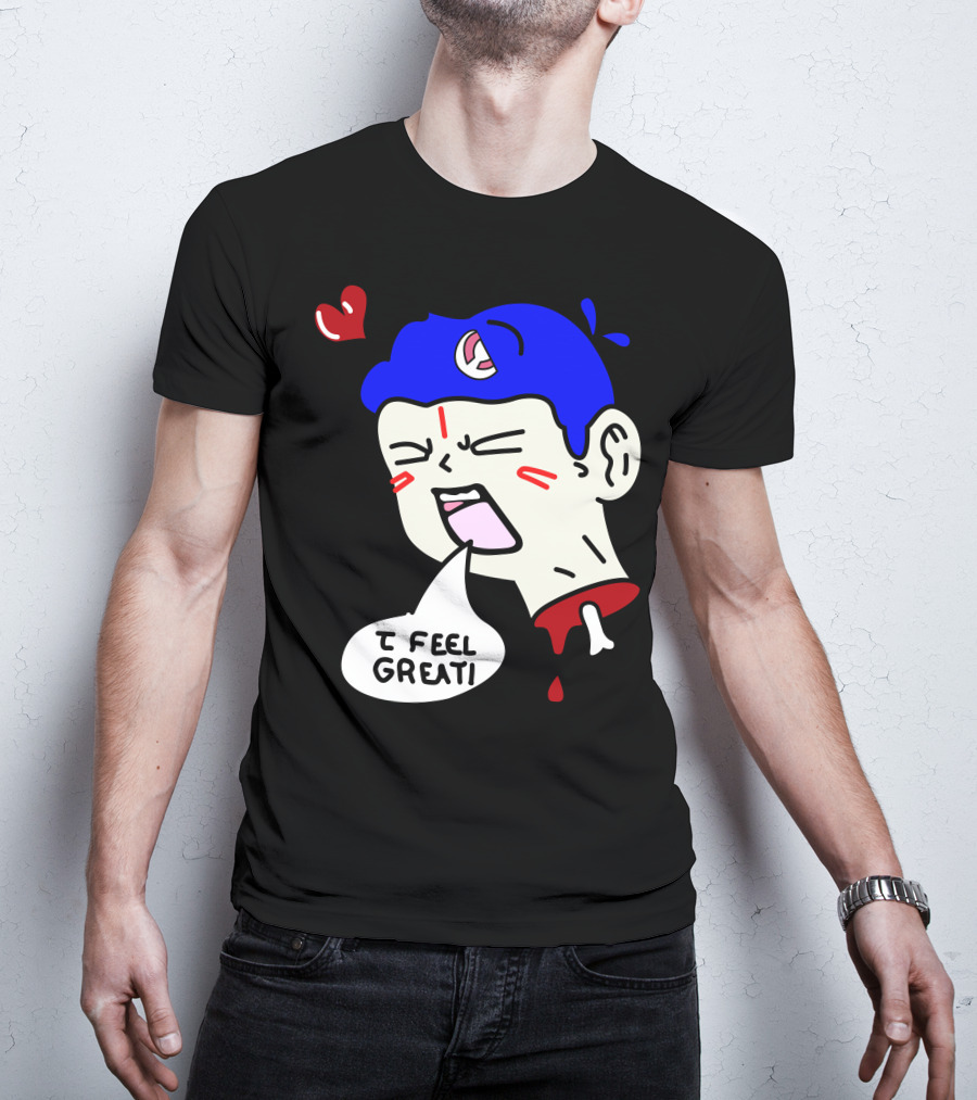 6 Dogs Merch I Feel Great Heart Cartoon Bone Droplets T-Shirt