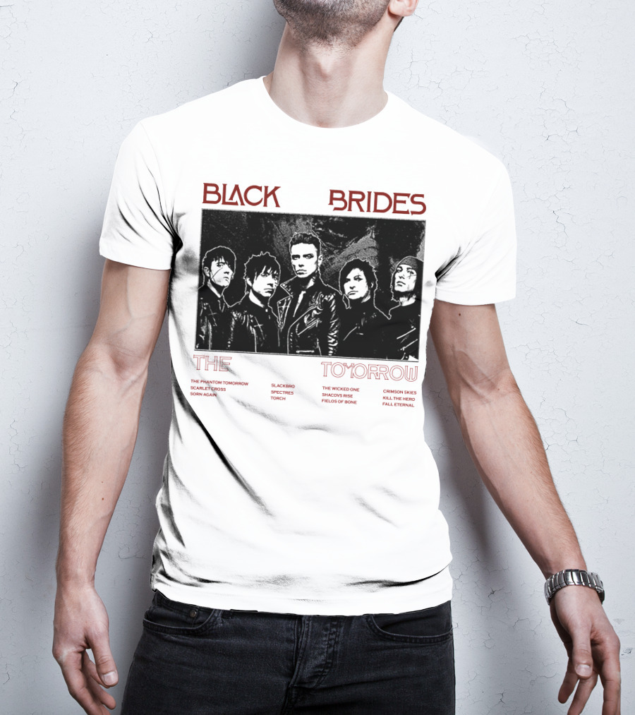Black Veil Brides The Phantom Tomorrow Slackerbo Spectres Torch The Wicked One Shadows Rise Fields Of Bone Crimson Skies Kill The Hero Fall Eternal T-Shirt