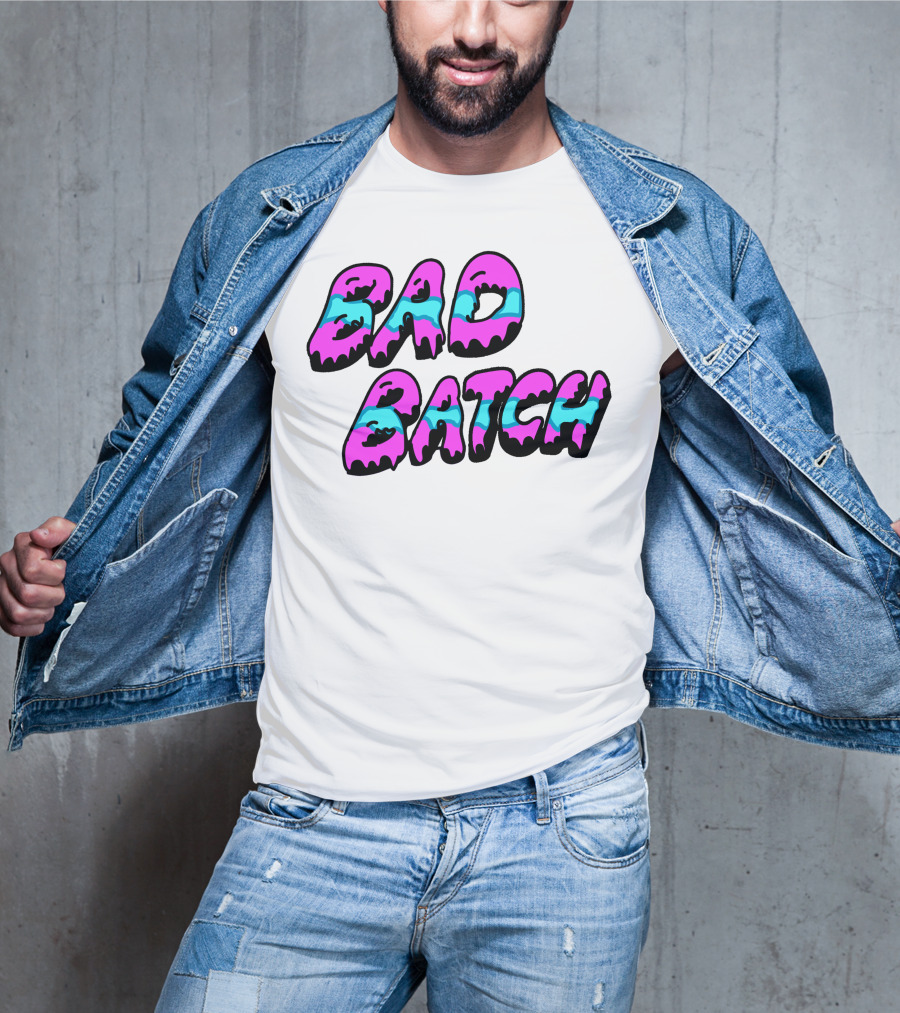 Bad Batch Dripping Pink And Blue Text T-Shirt