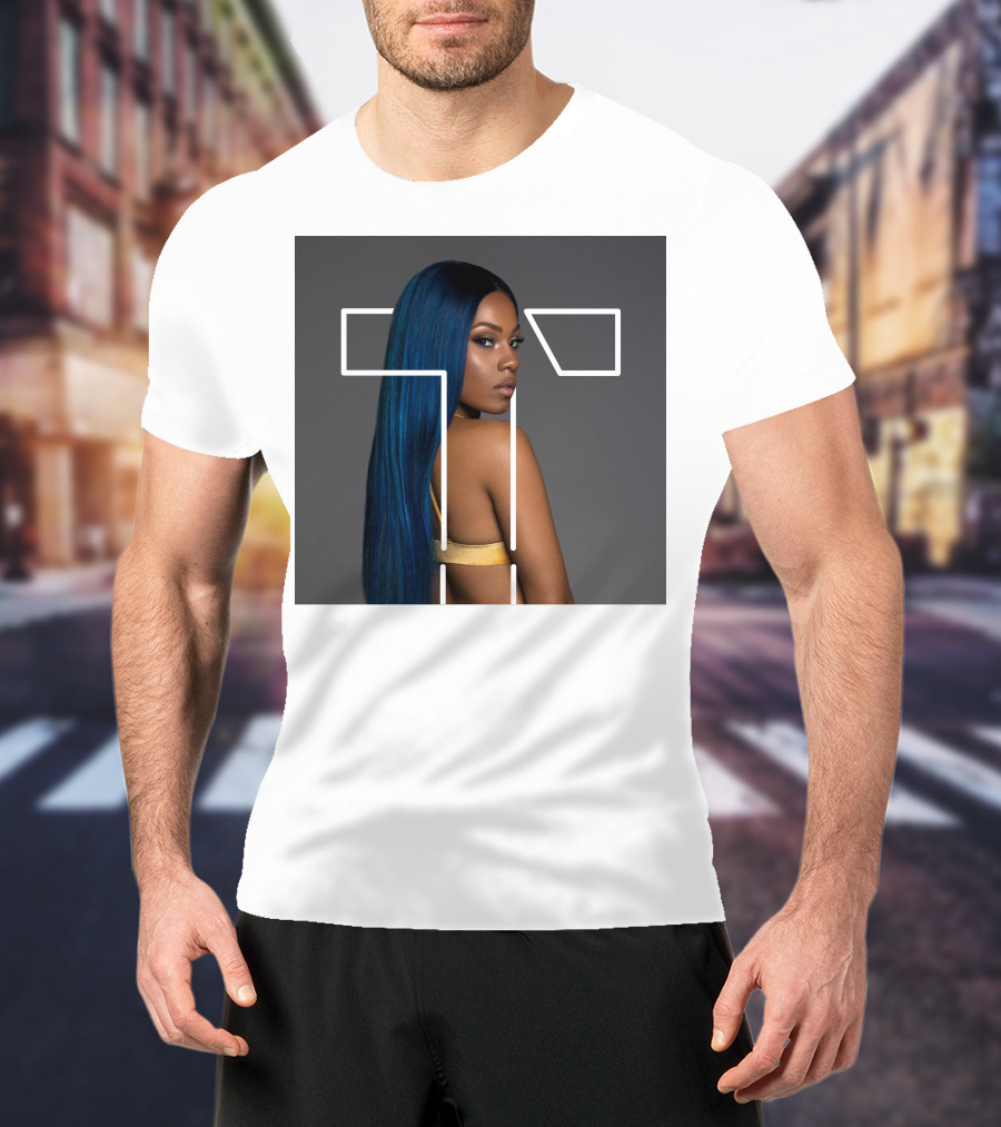 Terilisha T Silhouette Overlay With Blue Hair T-Shirt