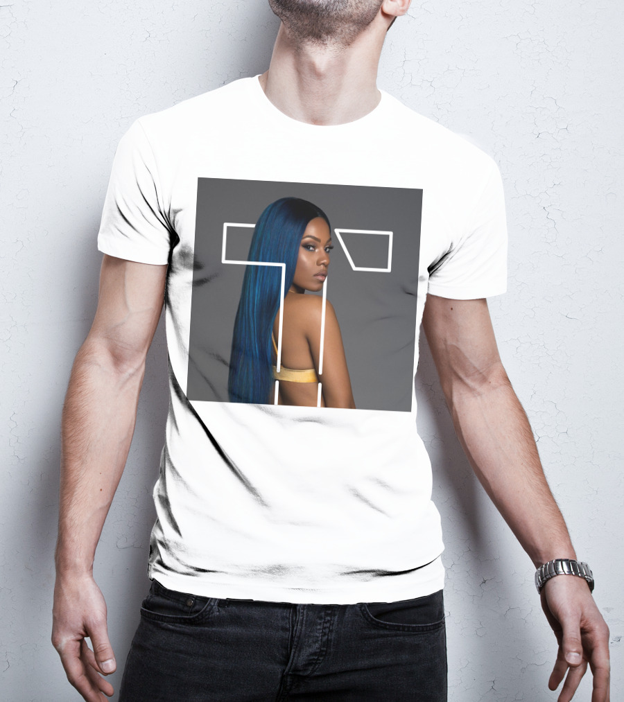 Terilisha T Silhouette Overlay With Blue Hair T-Shirt