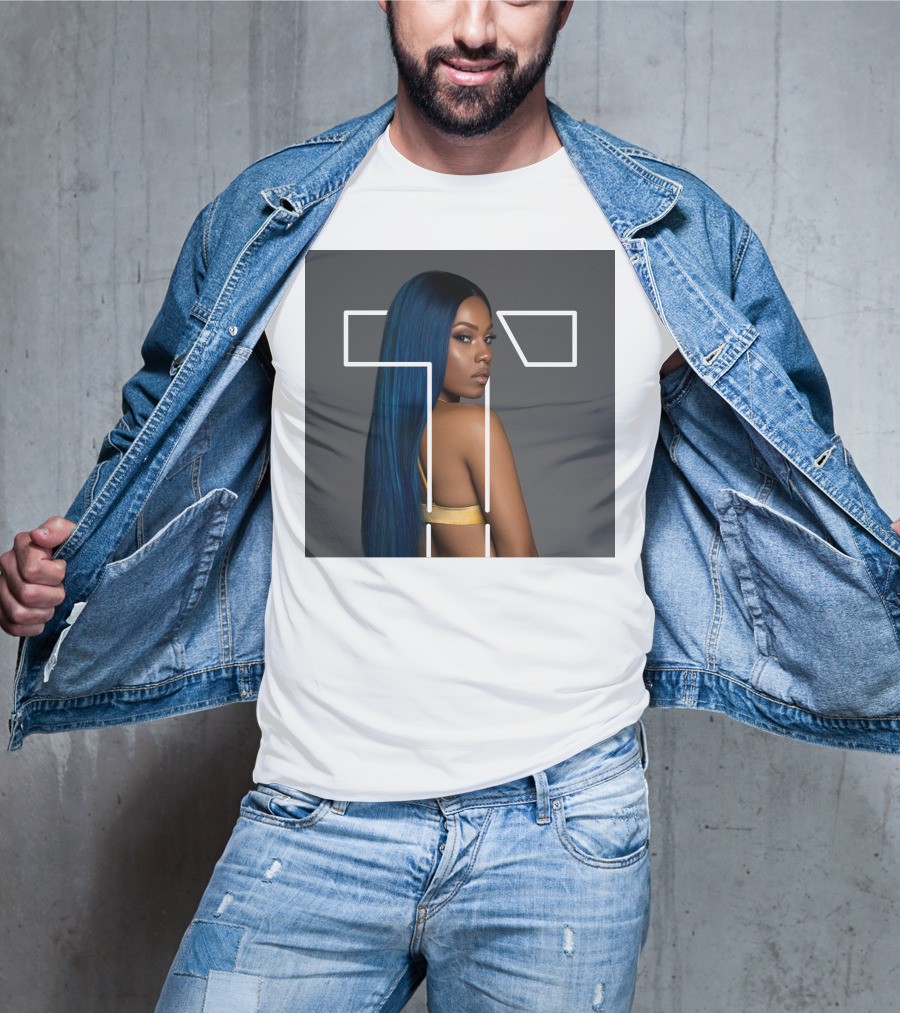 Terilisha T Silhouette Overlay With Blue Hair T-Shirt