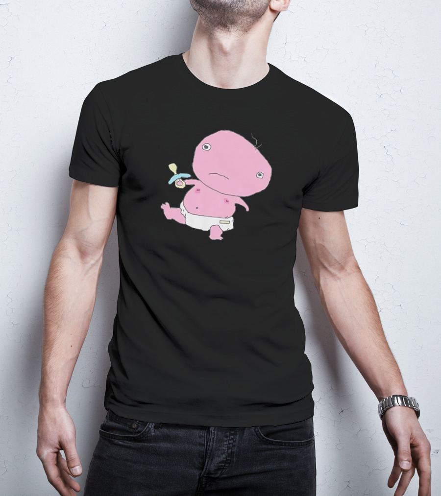 Jack Stauber Baby Character Pacifier Diaper Pink T-Shirt