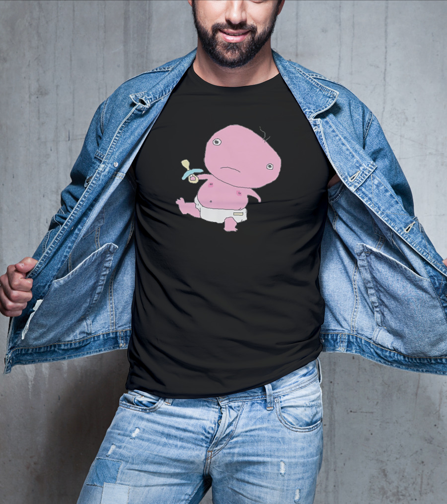 Jack Stauber Baby Character Pacifier Diaper Pink T-Shirt