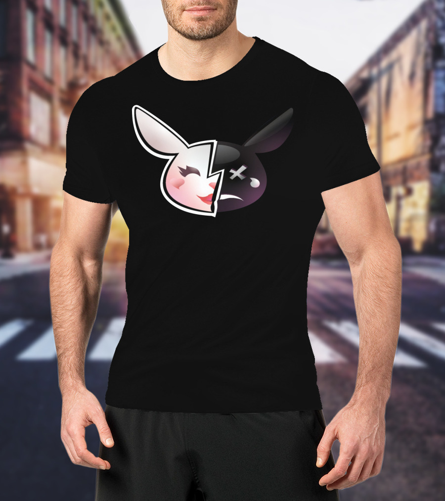 Trisha Paytas Merchandise Happy Sad Bunny Icon Split Face T-Shirt
