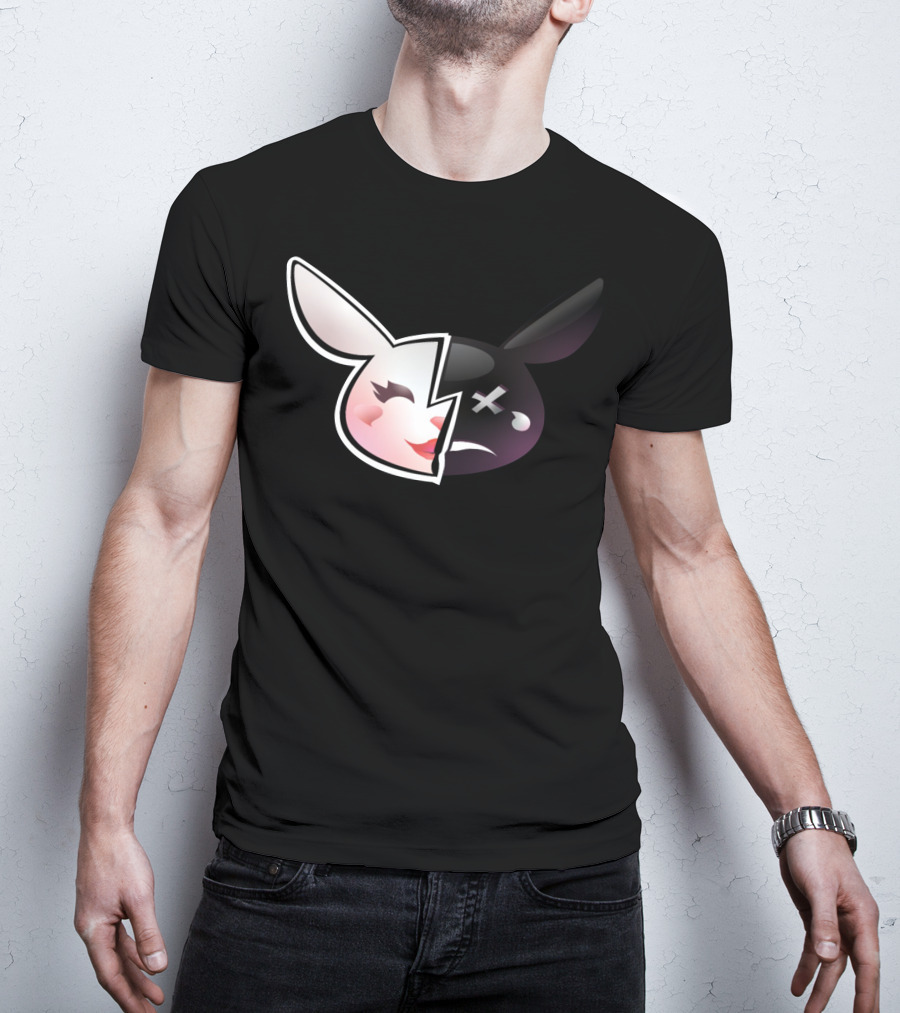 Trisha Paytas Merchandise Happy Sad Bunny Icon Split Face T-Shirt