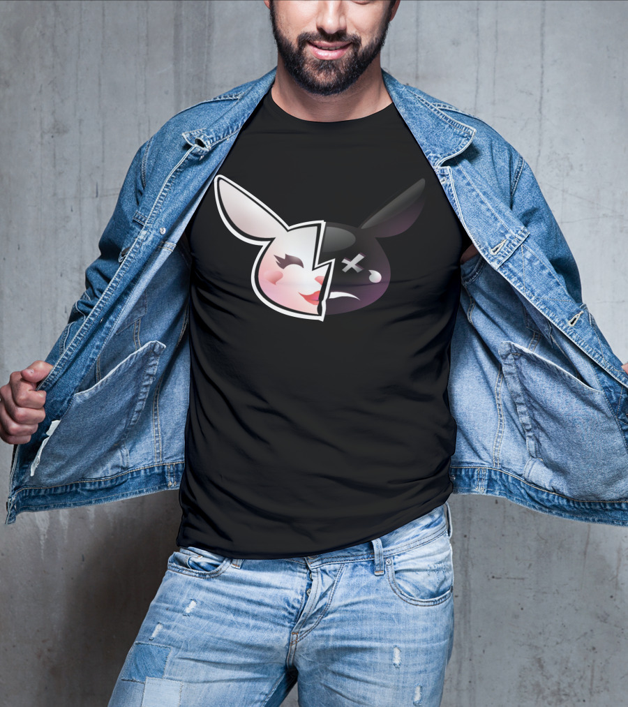 Trisha Paytas Merchandise Happy Sad Bunny Icon Split Face T-Shirt