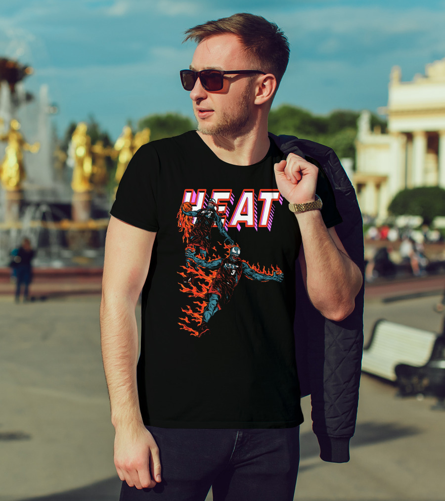 Heat Antimerch Basketball Flame Dunk Players T-Shirt