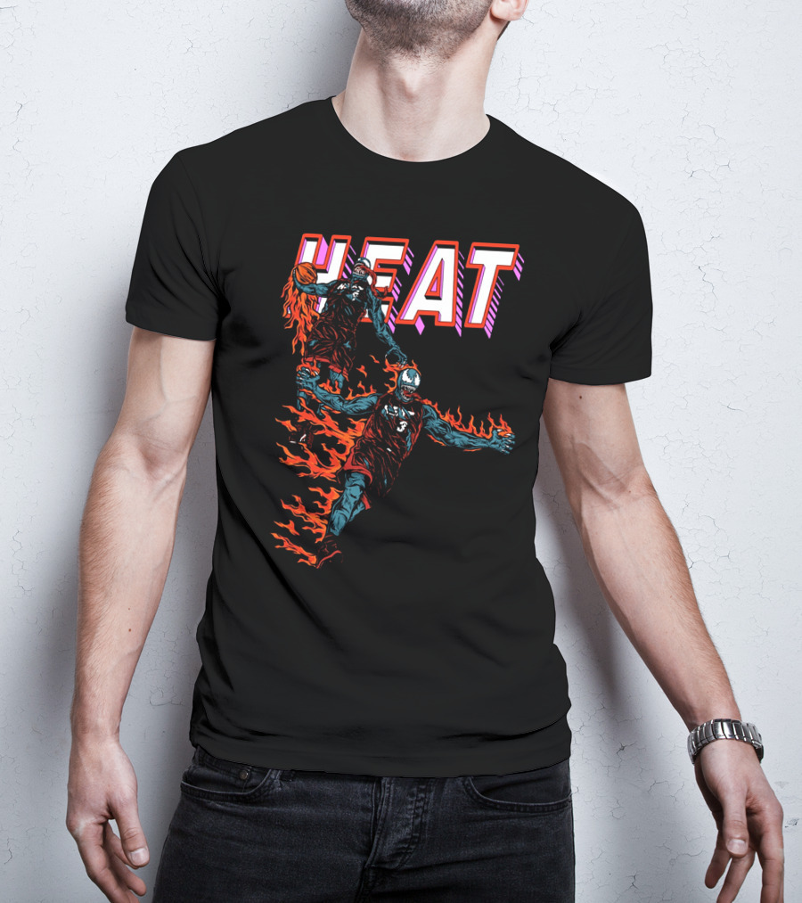 Heat Antimerch Basketball Flame Dunk Players T-Shirt