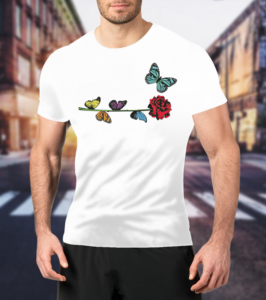 Malu Trevejo Butterflies And Rose T-Shirt