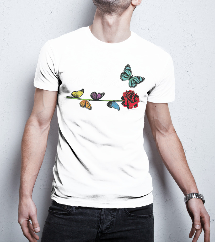 Malu Trevejo Butterflies And Rose T-Shirt