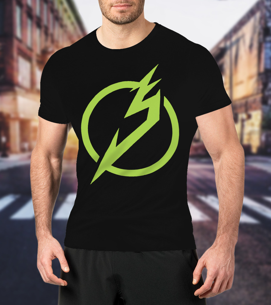 Snails Merch Electric Green Lightning Circle T-Shirt