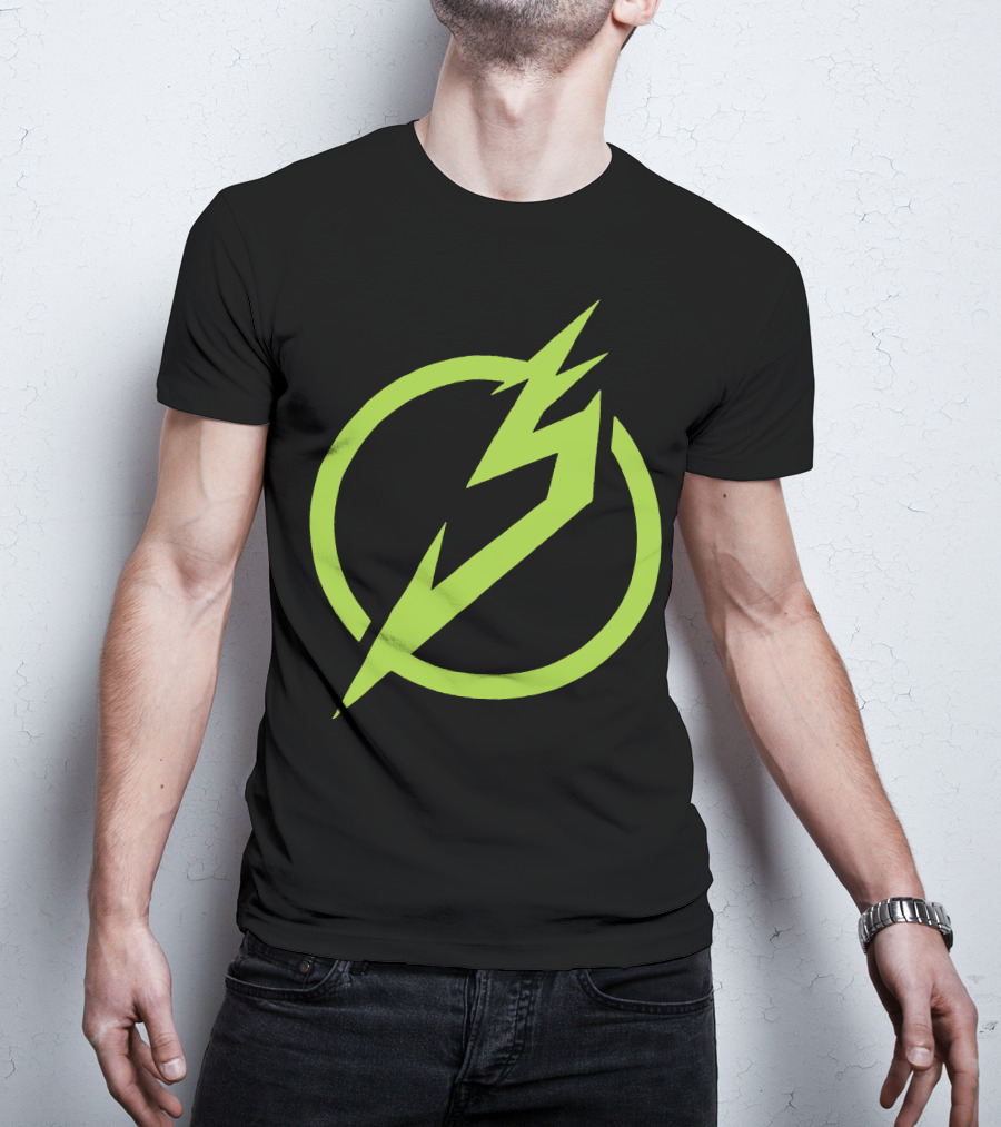 Snails Merch Electric Green Lightning Circle T-Shirt