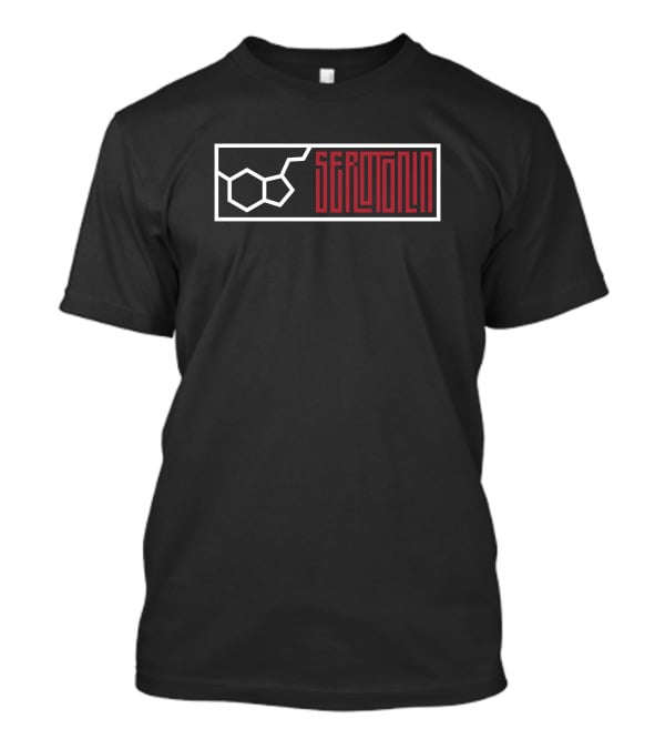 Serotonin Molecule Graphic Girl In Red Merch T-Shirt
