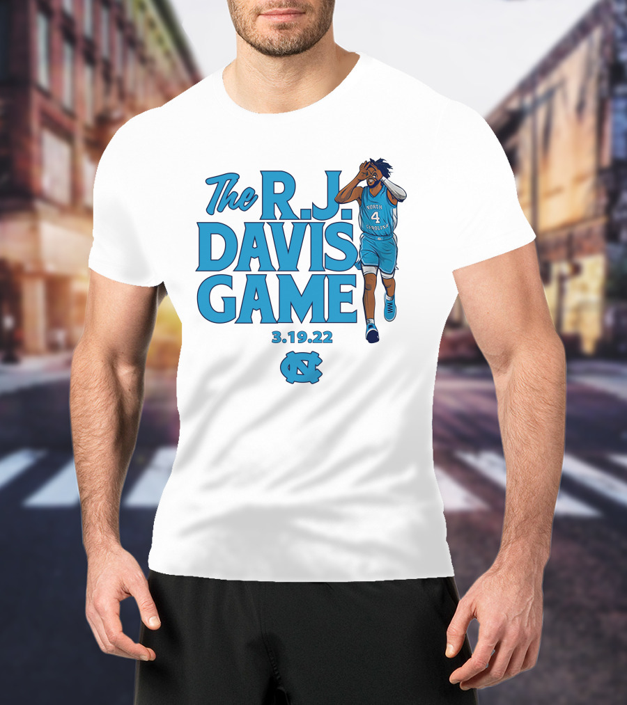 The R.J. Davis Game 3.19.22 UNC Basketball North Carolina T-Shirt