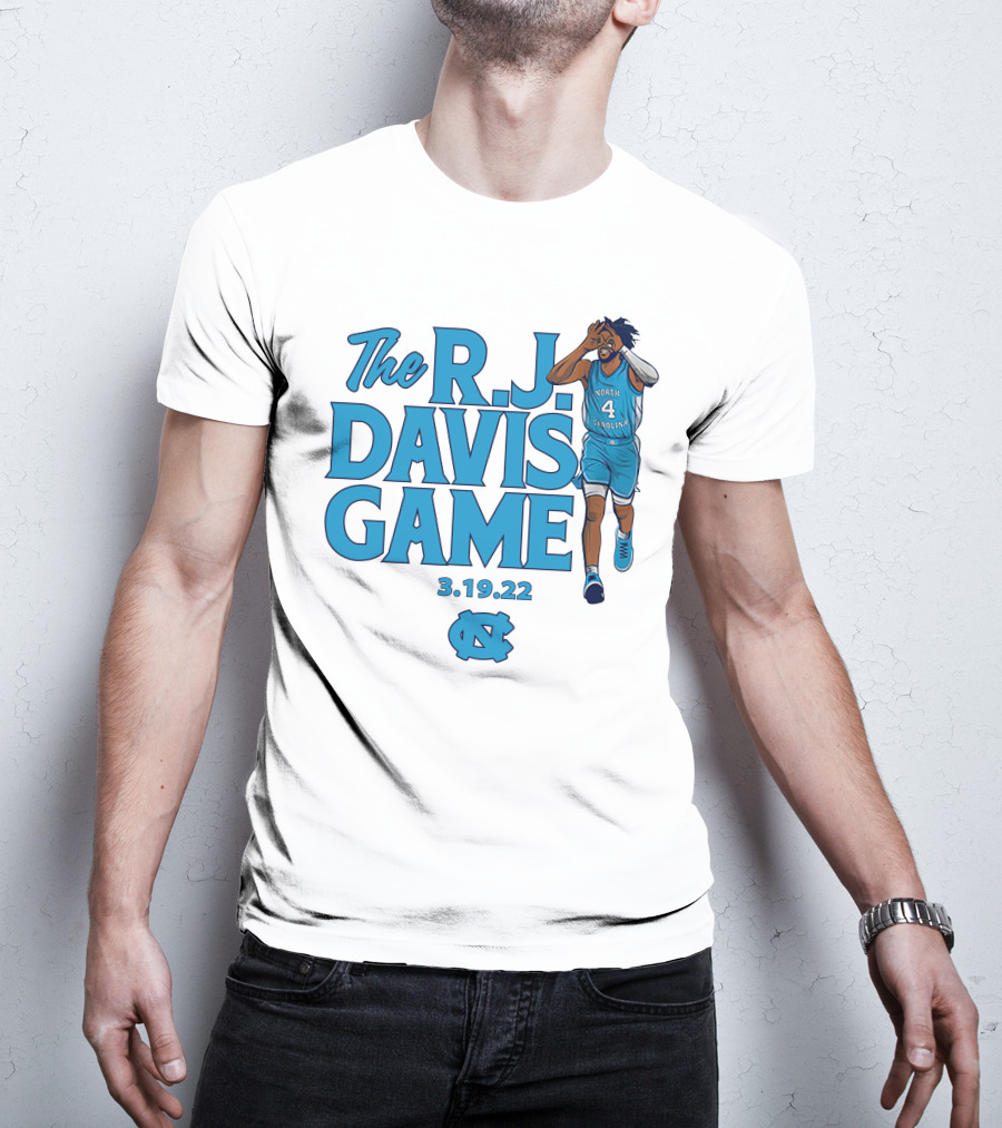 The R.J. Davis Game 3.19.22 UNC Basketball North Carolina T-Shirt
