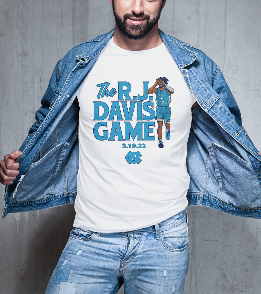 The R.J. Davis Game 3.19.22 UNC Basketball North Carolina T-Shirt