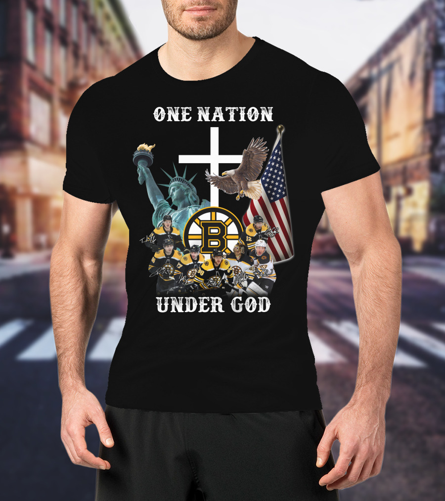 One Nation Under God Boston Hockey Spirit T-Shirt