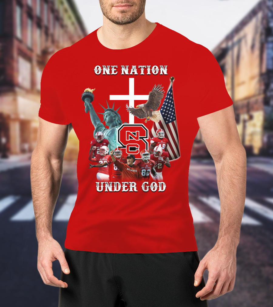 NC State Wolfpack Football One Nation Under God T-Shirt