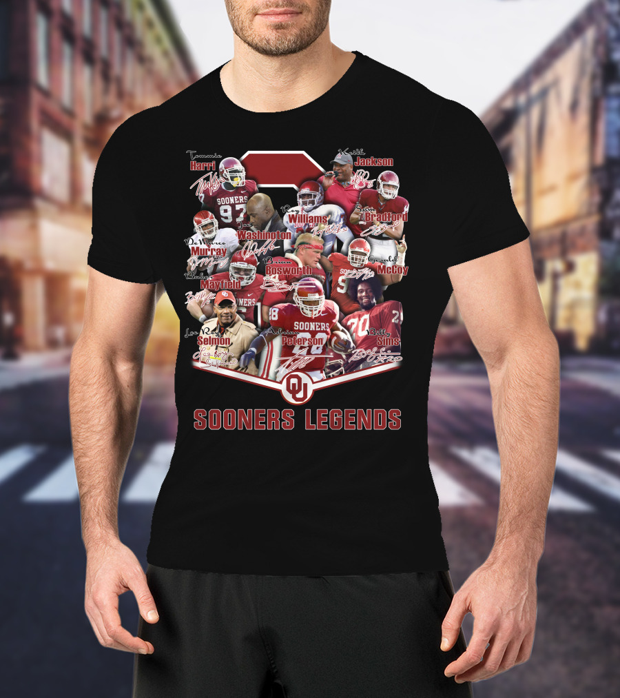 Sooners Legends Peterson Mayfield Murray Bosworth Sims T-Shirt