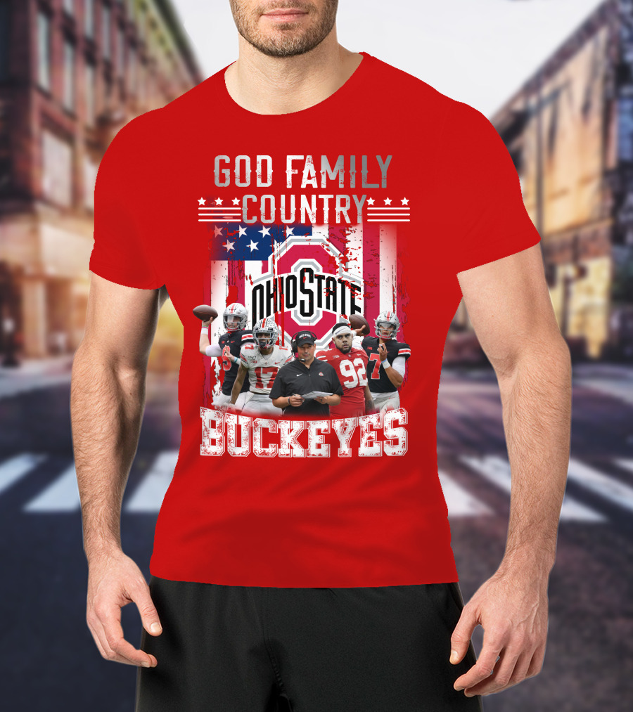 Ohio State God Family Country Buckeyes T-Shirt