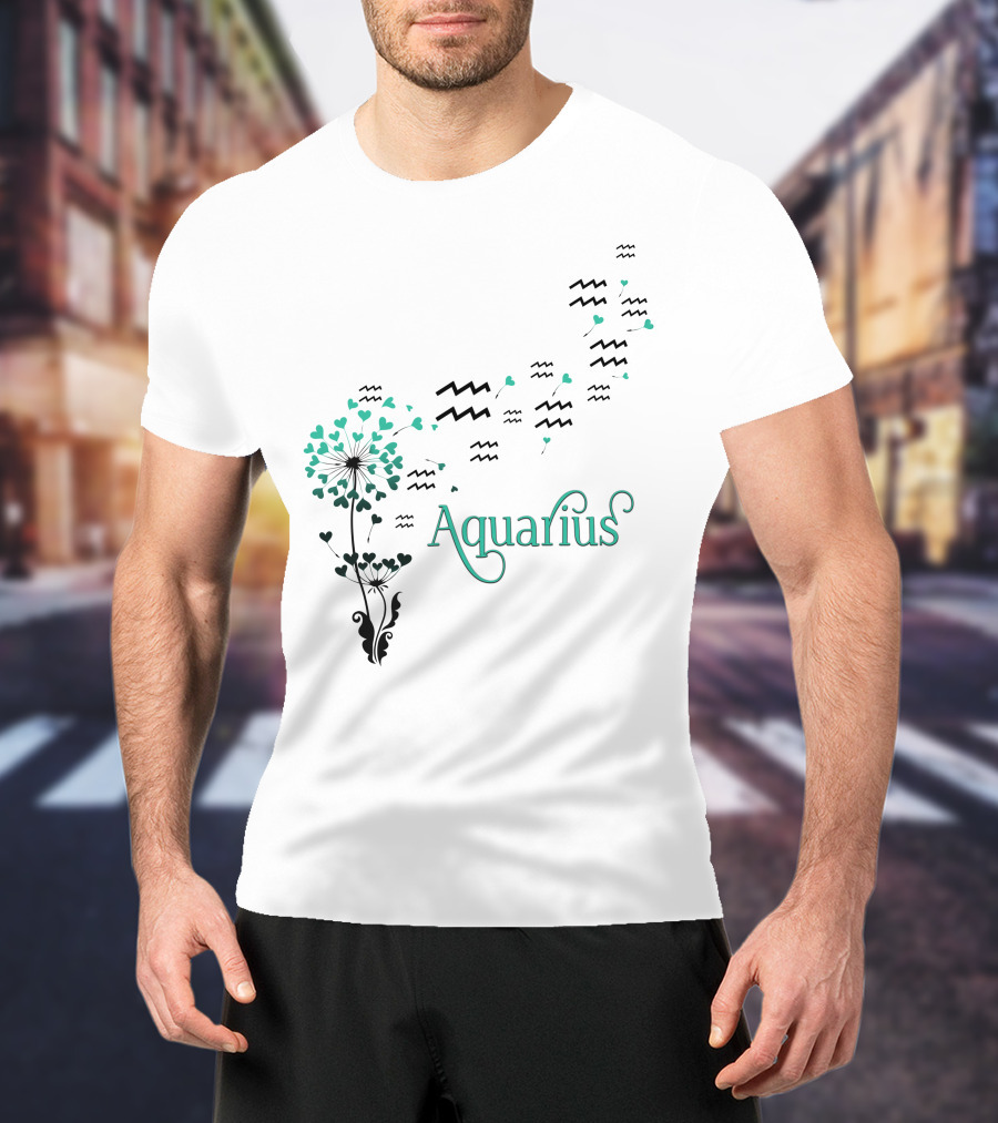 Aquarius Wave Heart Blooms T-Shirt