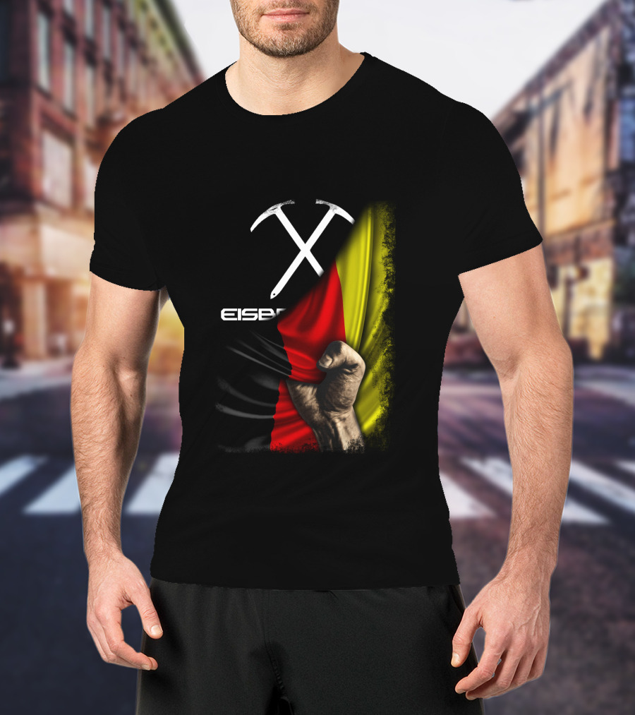 Eisbrecher Flagge Duo Pickaxes German Colors Fist T-Shirt