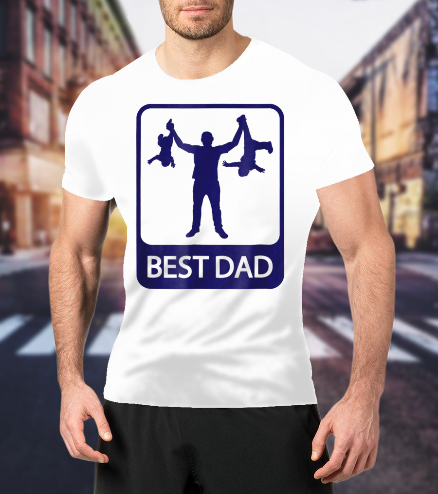 Best Dad Silhouette Holding Kids Playfully T-Shirt