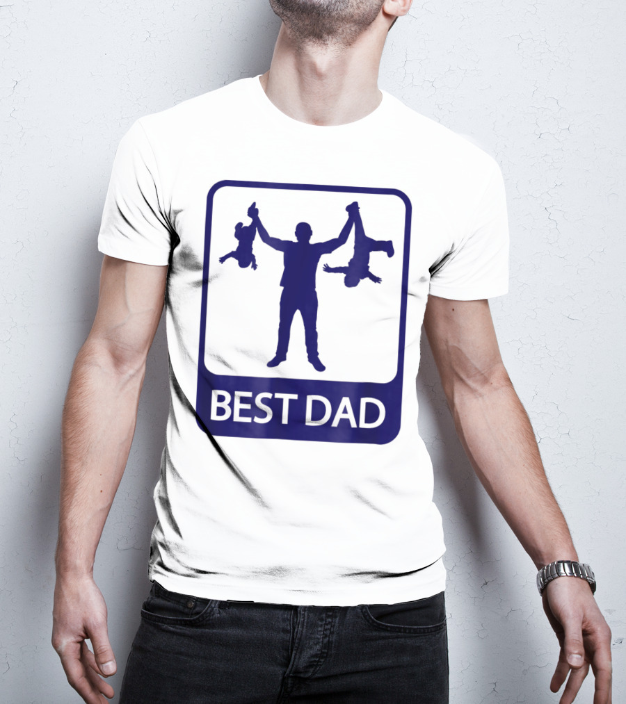 Best Dad Silhouette Holding Kids Playfully T-Shirt