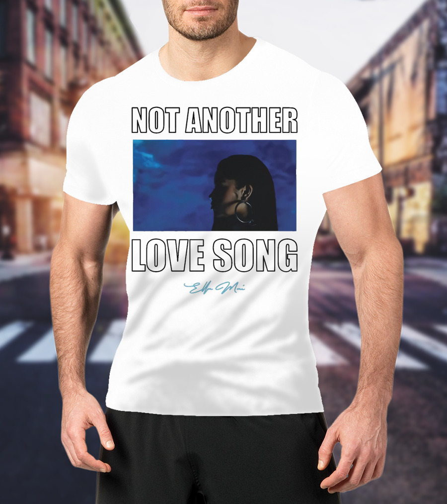 NOT Another Love Song Ella Mai Silhouette Blue Background T-Shirt