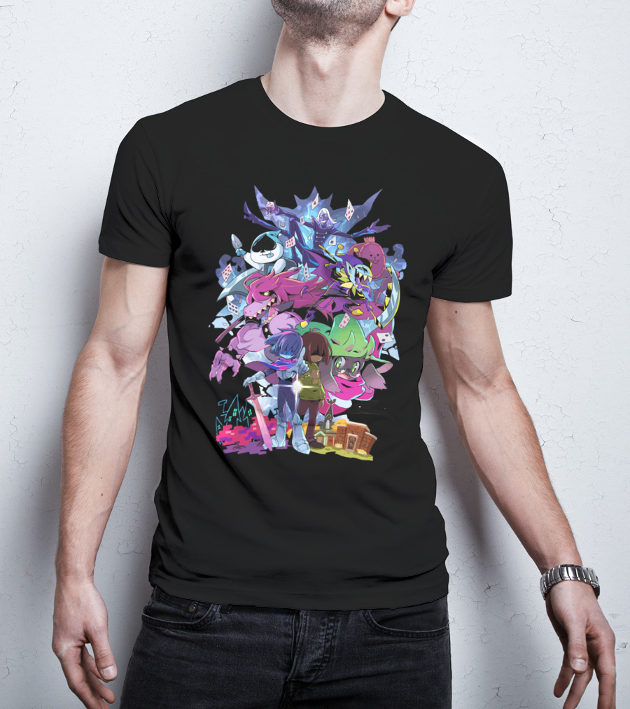 Deltarune Cast And Colorful Adventure Scene T-Shirt