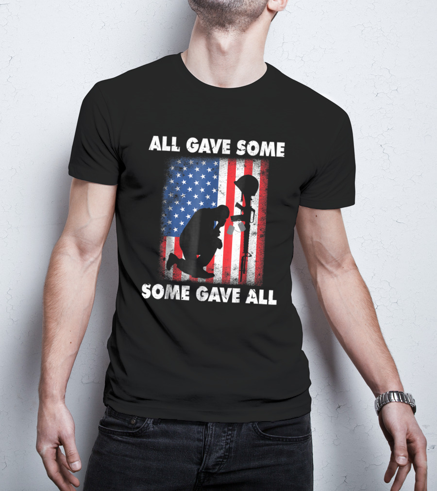 All Gave Some Some Gave All Veteran Memorial Day USA Flag T-Shirt