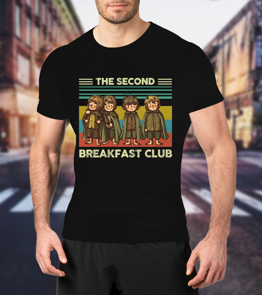 The Second Breakfast Club Hobbits Pop Culture Mashup T-Shirt