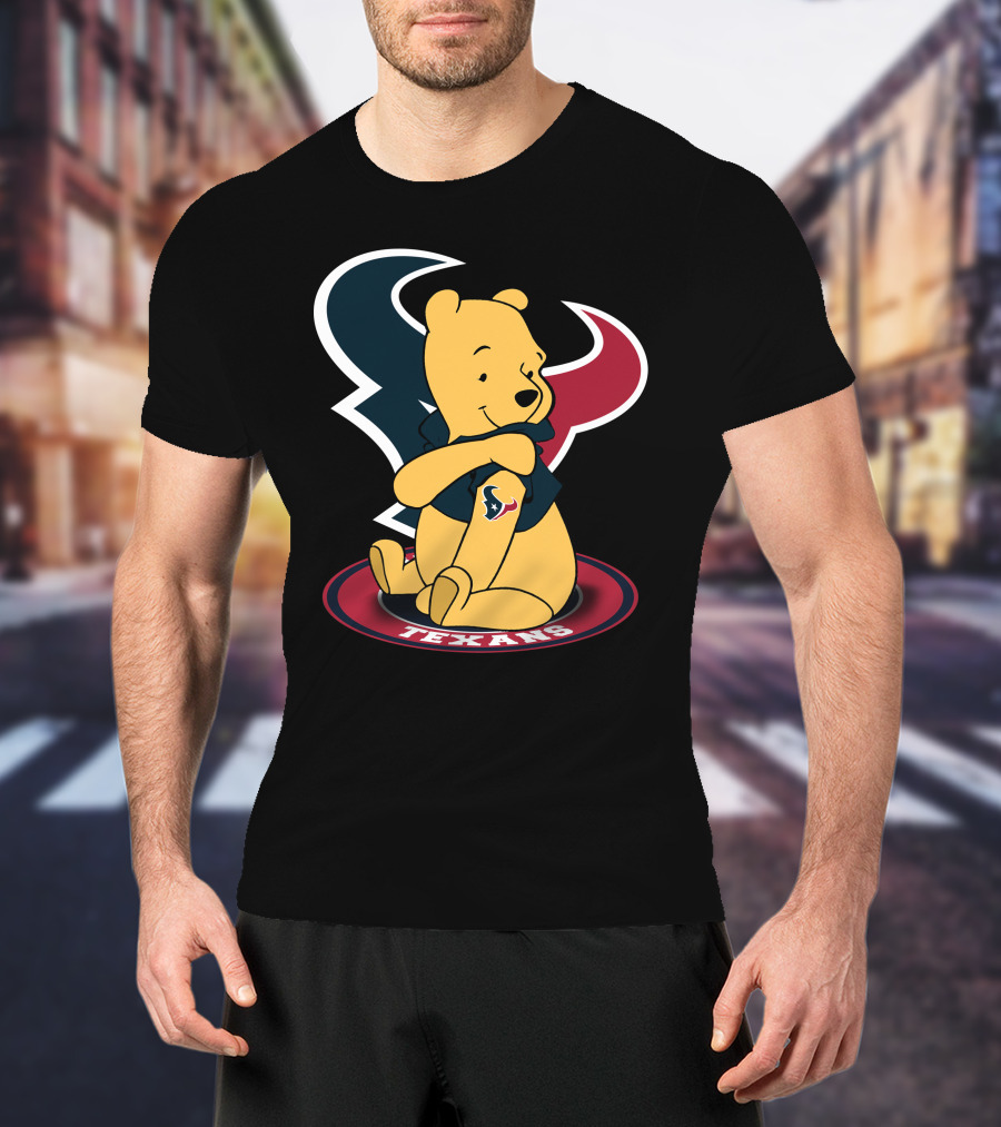 Pooh Texans Houston Logo Bears Football T-Shirt