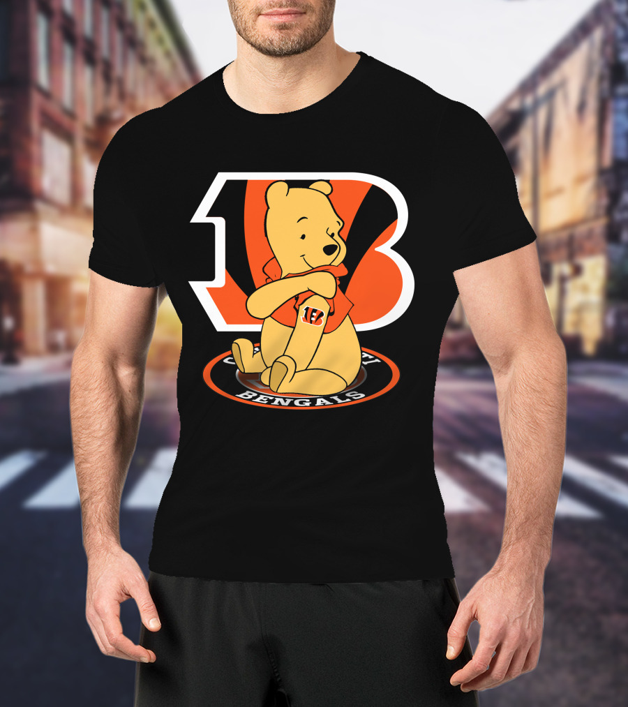 Cincinnati Bengals Pooh Football Crossover T-Shirt